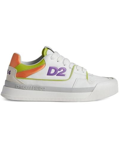 DSquared² Logo-embossed Leather Sneakers - White