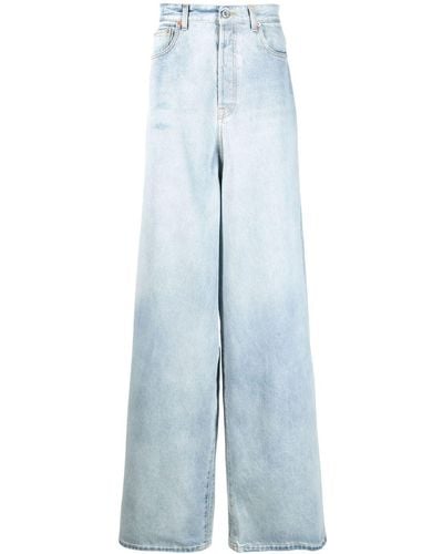 Vetements Bleached-effect Wide-leg Jeans - Blue