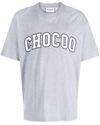 Chocoolate Logo-print Crew-neck T-shirt - Grey