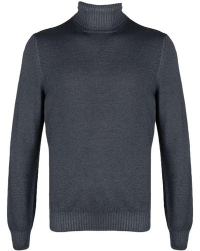 Barba Napoli Ribbed-trim Roll-neck Sweater - Blue