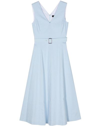 Theory Goo Crunch Flared Maxi Dress - Blue