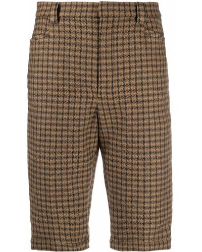 Saint Laurent Pantalones cortos de vestir a cuadros - Marrón