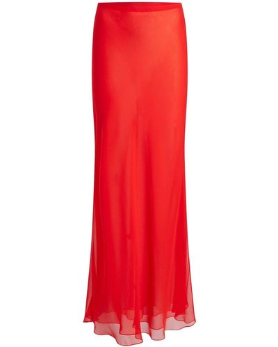 Khaite The Mauva Silk Maxi Skirt - Red