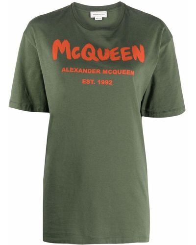 Alexander McQueen ロゴ Tシャツ - グリーン