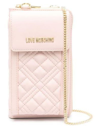 Love Moschino Logo-lettering Quilted Crossbody Bag - Pink