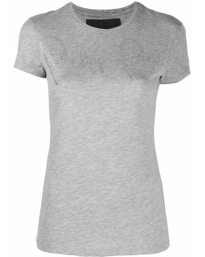 Philipp Plein T-Shirt mit rundem Ausschnitt - Grau