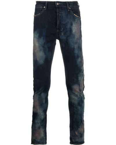 Ksubi Slim-Fit-Jeans mit Bleach-Effekt - Blau