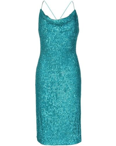 Rebecca Vallance Midi-jurk Met Pailletten - Blauw