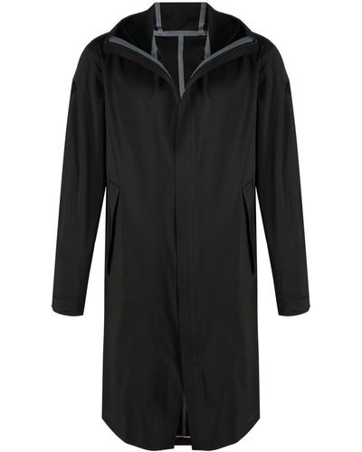 Moncler ロゴ フーデッドコート - ブラック