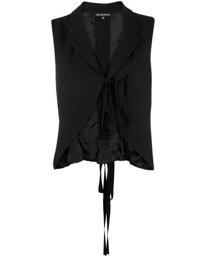 Ann Demeulemeester Cropped Tie-front Waistcoat - Black