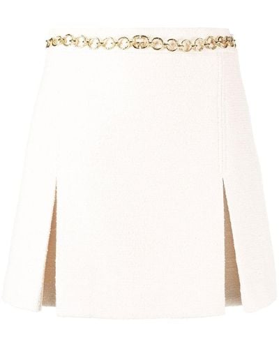 Gucci A-line Bouclé Miniskirt - Natural
