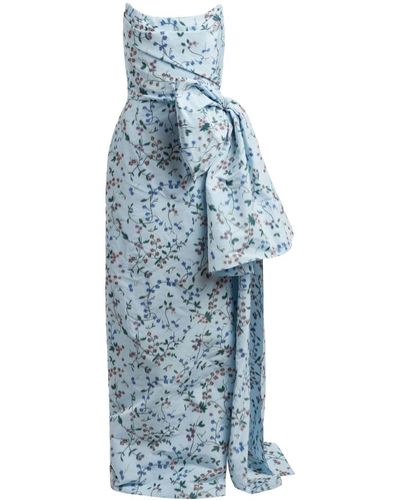 Markarian Athena シルクイブニングドレス - ブルー
