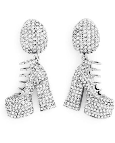 Marc Jacobs The Pavé Kiki Boot Earrings - White