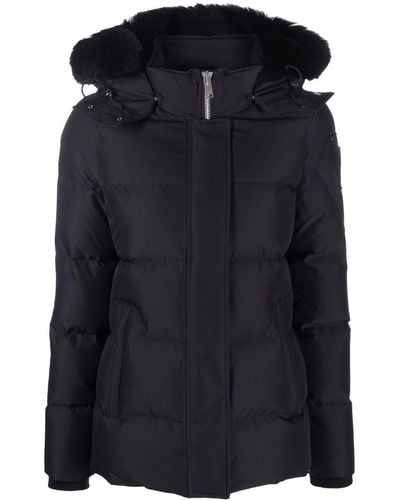 Moose Knuckles Feather-down Shearling-lined Jacket - Black