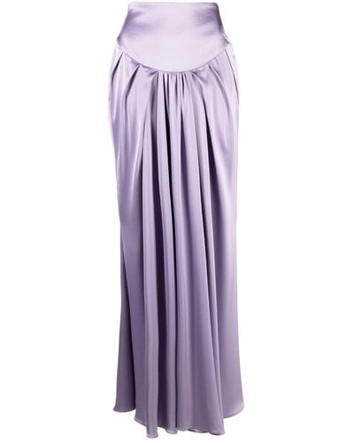 Concepto Mid-rise Satin-finish Maxi Skirt - Purple