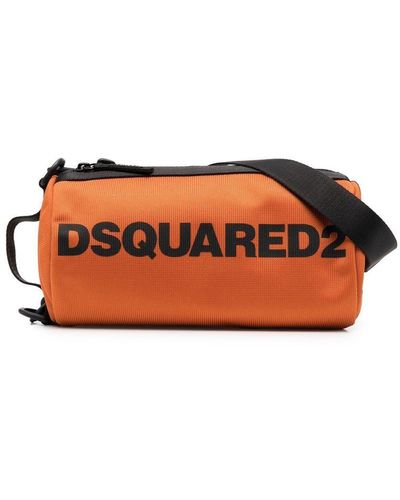 DSquared² ディースクエアード ロゴ トラベルポーチ - オレンジ