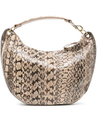 Jimmy Choo Python-print Shoulder Bag - Pink