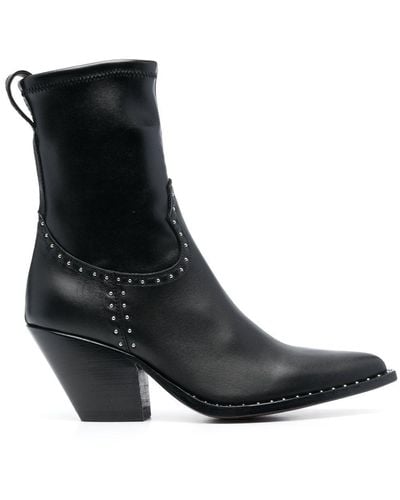 Sonora Boots 85mm Studded Leather Boots - Black