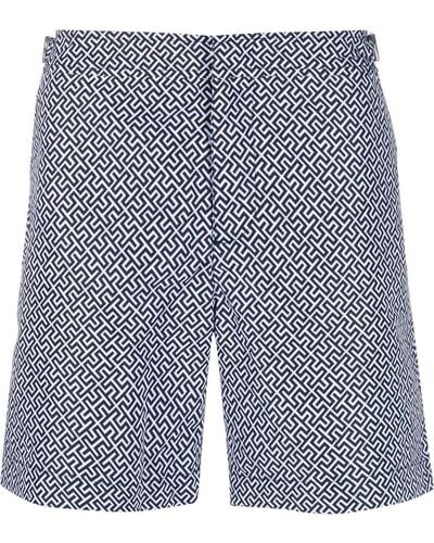 Orlebar Brown Geometric Print Swim Shorts - Blue