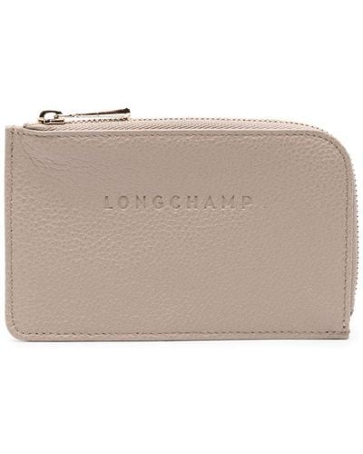 Longchamp Le Foulonné Leather Cardholder - Gray