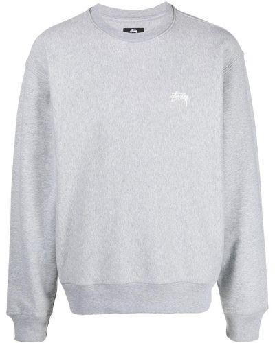 Stussy Sweater Met Geborduurd Logo - Wit