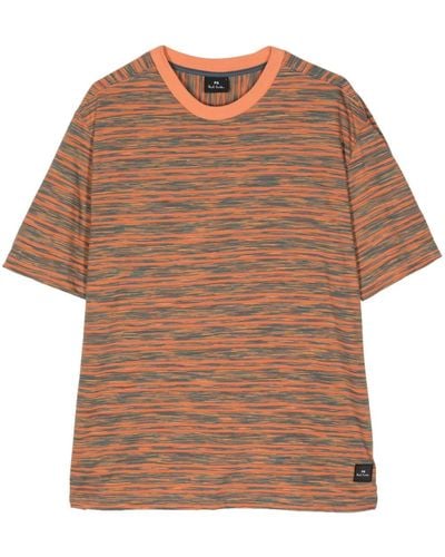 PS by Paul Smith Space-dye Cotton T-shirt - Brown