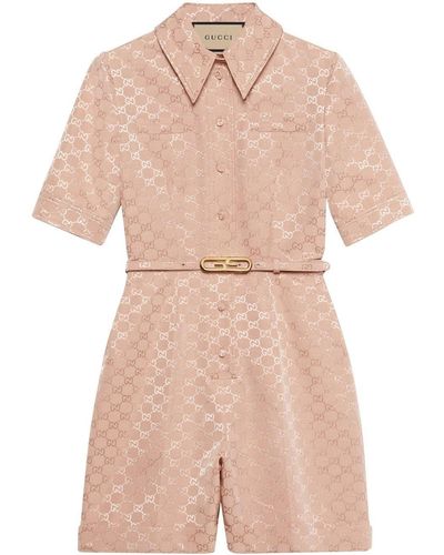 Gucci GG Supreme Playsuit - Pink