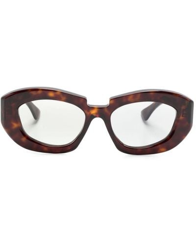 Kuboraum X23 Geometric-frame Sunglasses - Brown