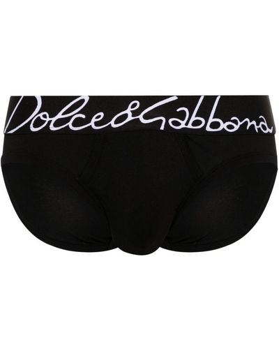 Dolce & Gabbana Slip Brando de algodón elástico - Negro