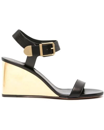 Chloé Rebecca 70mm Wedge Sandals - Black