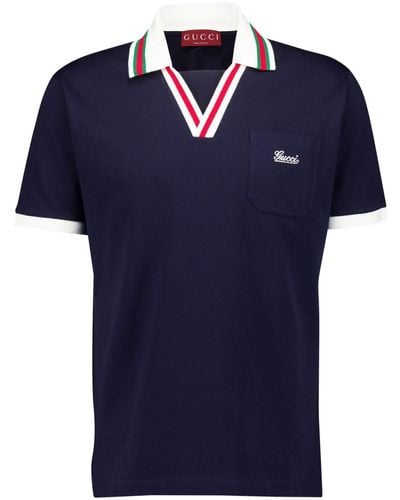 Gucci Poloshirt aus Pikee - Blau