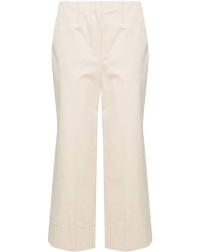 Theory Mid-rise Cropped Trousers - Natural