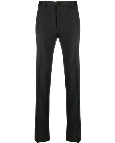 Incotex Slim-cut Virgin Wool Pants - Black