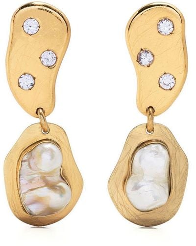Liya Party Pearl-detail Earrings - Metallic