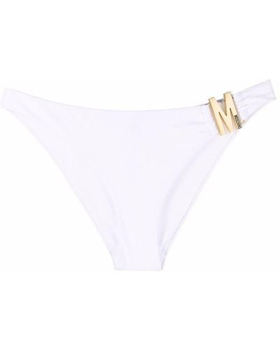 Moschino Bas de bikini à plaque logo - Blanc