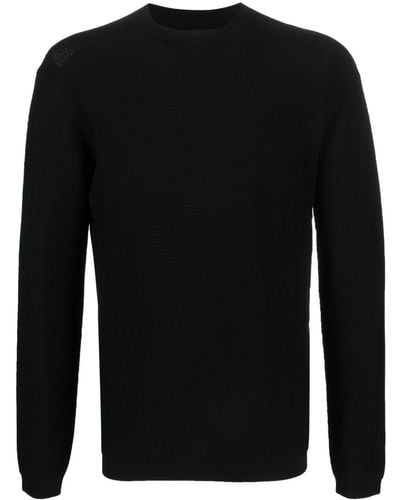 Giorgio Armani Logo-detail Knit Jumper - Black