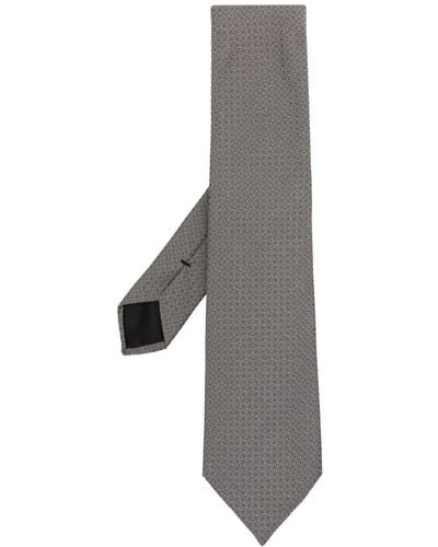 Givenchy Embroidered Silk Tie - Gray