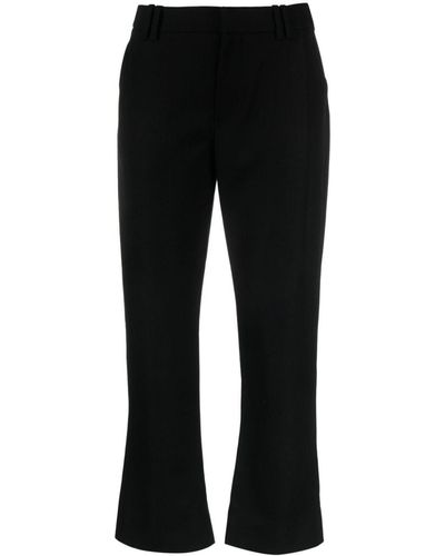 Balmain Virgin-wool Cropped Trousers - Black