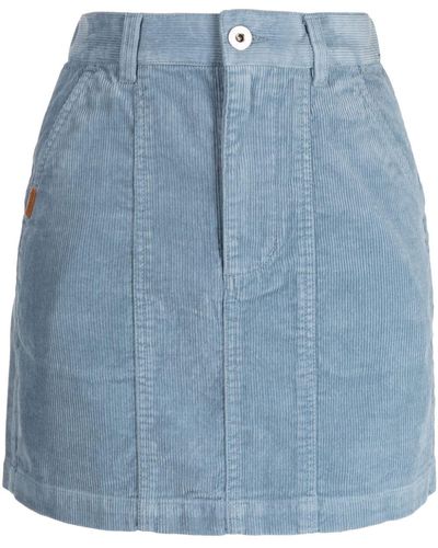 Chocoolate A-line Cotton Corduroy Miniskirt - Blue