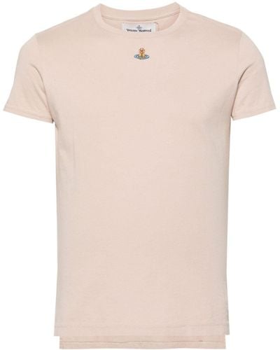 Vivienne Westwood Orb-embroidered Cotton T-shirt - Pink