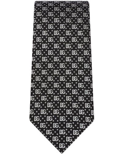Dolce & Gabbana 8 cm breite Jacquard-Krawatte aus Seide - Schwarz