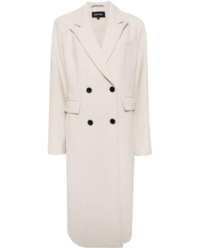 Meotine Miley Double-breasted Bouclé Coat - White