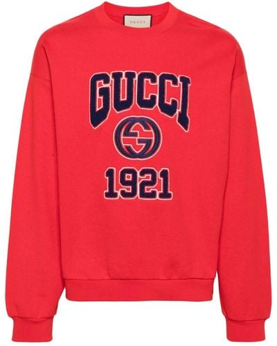 Gucci Cotton Jersey Logo 1921 Sweatshirt - Red