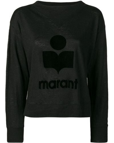 Isabel Marant Jersey con diseño de dos tonos con logo - Negro