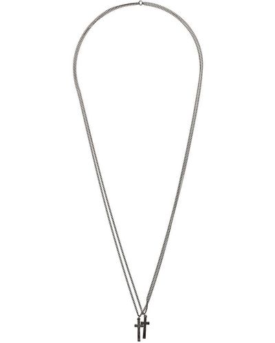 DSquared² Halskette mit zwei Kreuzen - Mettallic