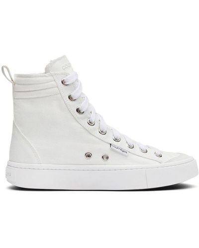 Courreges Paneled Canvas Sneakers - White