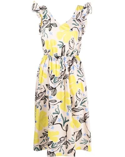 PS by Paul Smith Printed Cotton Midi Dress - White