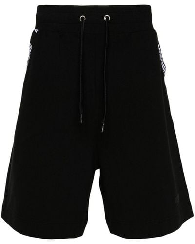 Moschino Logo-tape Cotton Shorts - Black