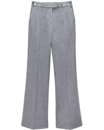 MSGM Eyelet-detail Tailored Trousers - Grey