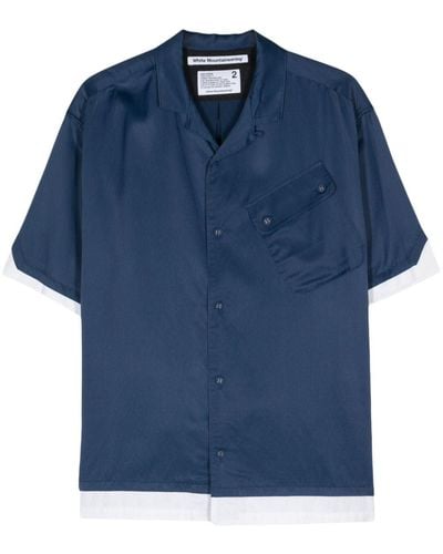 White Mountaineering Camp-collar Layered Shirt - Blue